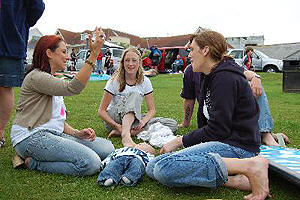 Claire with student nurses Michelle and Laura