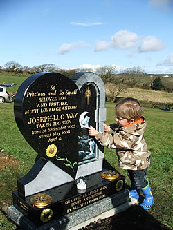 Joe Ways Headstone - donated for cornish toddler