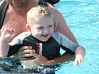 Joe enjoying a splash at Oasis Pools Newquay Cornwall