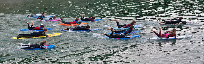 Paddlers at Newquay Harbour 2010